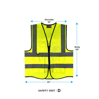 Black Hammer High Visibility Reflective Safety Vest D - BLACK SAFE OUTLET