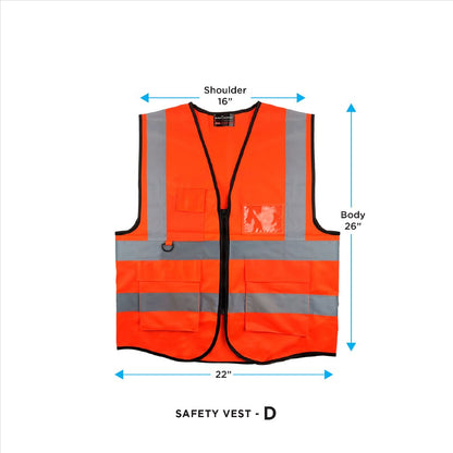 Black Hammer High Visibility Reflective Safety Vest D - BLACK SAFE OUTLET