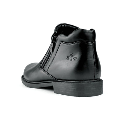 Black Hammer Men Formal Mid Cut with Double Zip Shoes BH3704-YM - BLACK SAFE OUTLET