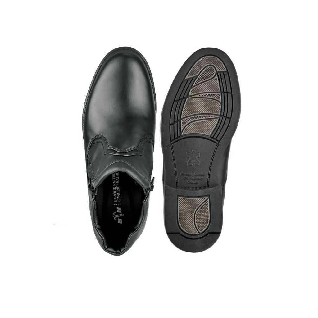 Black Hammer Men Formal Mid Cut with Double Zip Shoes BH3704-YM - BLACK SAFE OUTLET